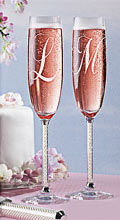 Delicate Pearls in the Glass Stem