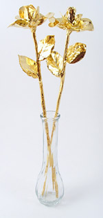 Real rose in 14K gold