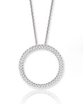 14K White Gold 1/5 Carat Diamond Circle of Life Pendant