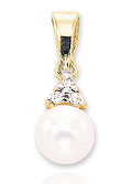 Diamond & Pearl 14K Yellow Gold Pendant