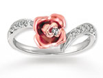 14k Two-Tone Gold Diamond Flower Ring