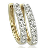14k Yellow Gold 1/4ct Classic Diamond Huggie Earrings