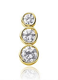 1/2Ct Round Bezel 14k Y Gold 3 Stone Diamond Pendant