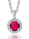 1/2 CTW 14K Diamond Ruby Solitaire Pendant